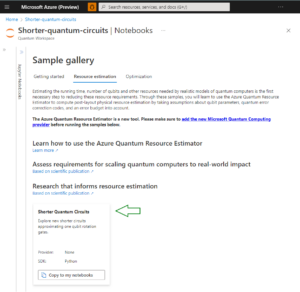 Image of the Azure Quantum Sample Notebook