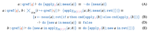 Image of a Wavelength Q sharp  program equations relating unitary gates and measurement and those relating allocation with unitaries and measurement.