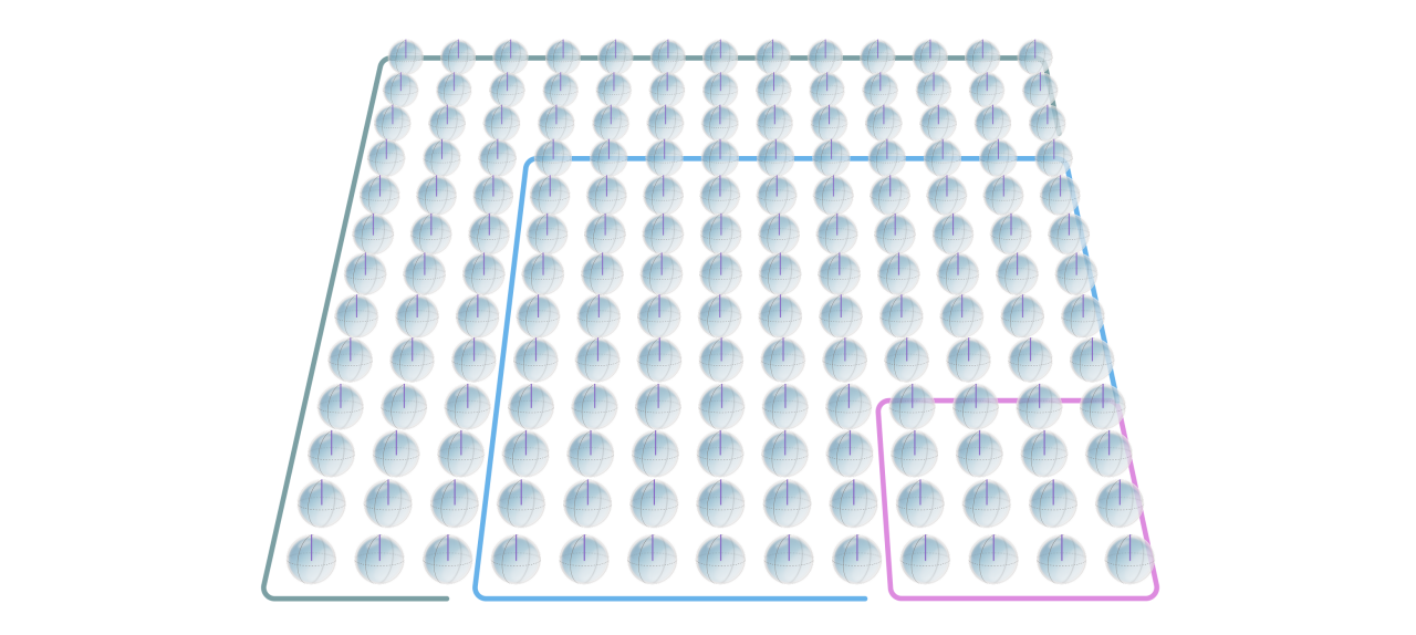 Scalable logical qubit array diagram with highlighted expansion area